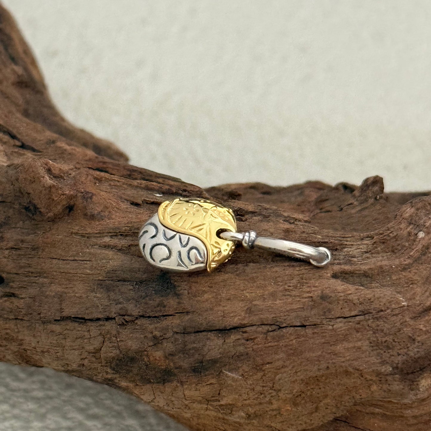 Disney Princesses Moana Heart of Te Fiti Dangle Charm Sterling Silver for Pandora Bracelet- Golden Plating