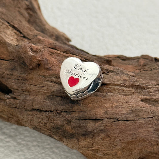Love God Mother Exclusive Heart Bead Charm for Pandora Bracelet