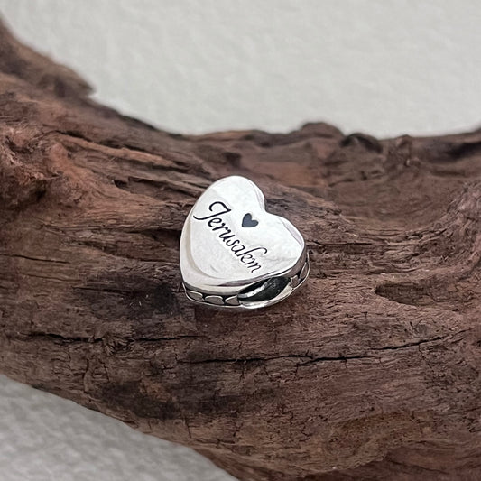 Jerusalem Exclusive Heart Bead Charm for Pandora Bracelet