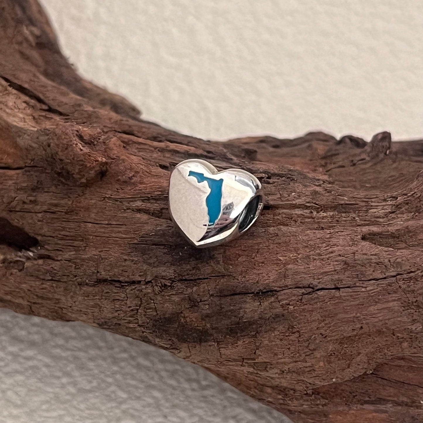 Florida Map Exclusive HOME Heart Bead Charm for Pandora Bracelet