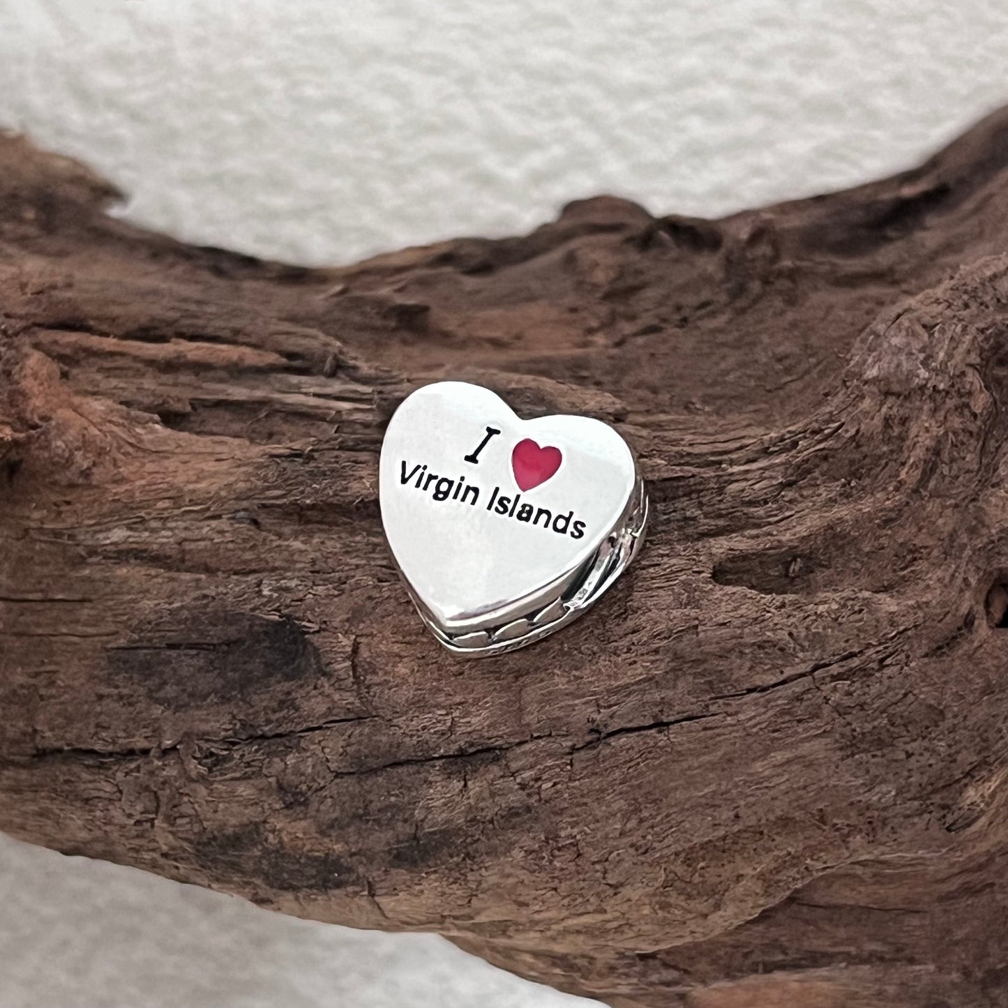 I Love Virgin Islands Exclusive Heart Bead Charm for Pandora Bracelet