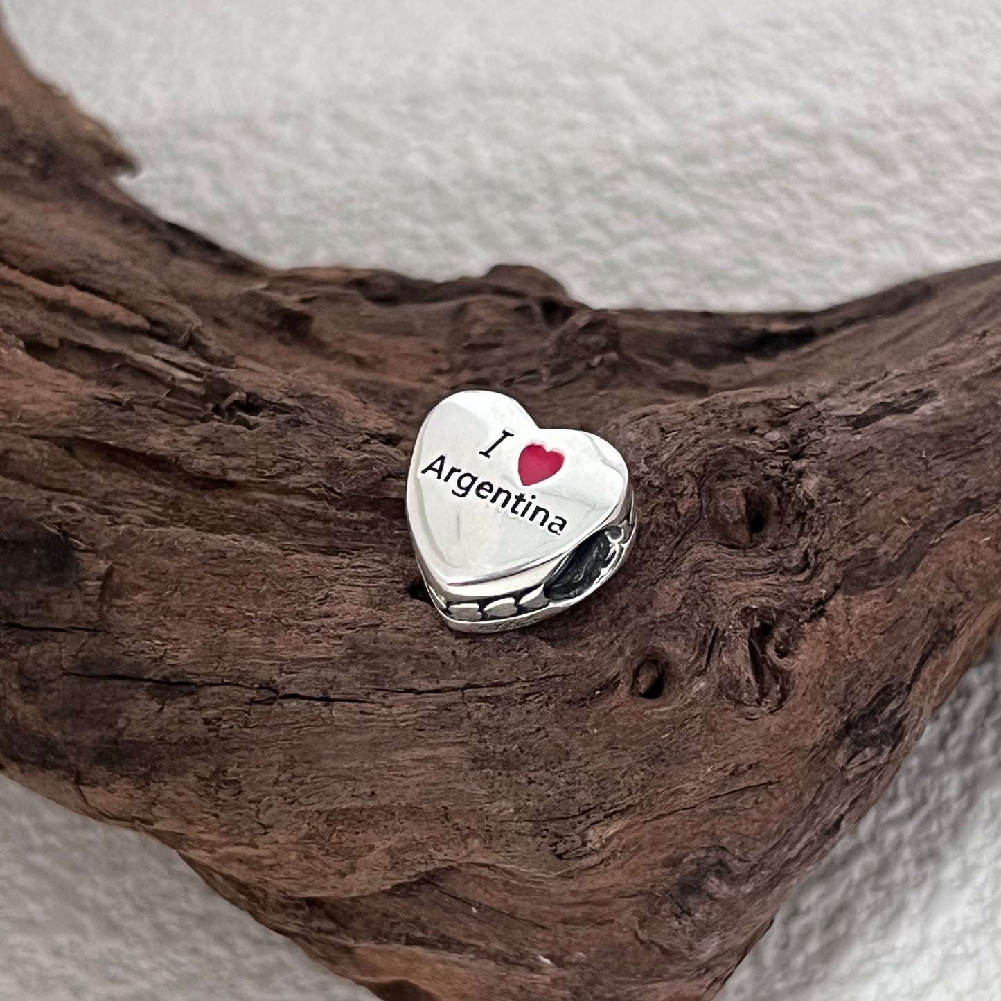 I Love Argentina Exclusive Heart Bead Charm for Pandora Bracelet