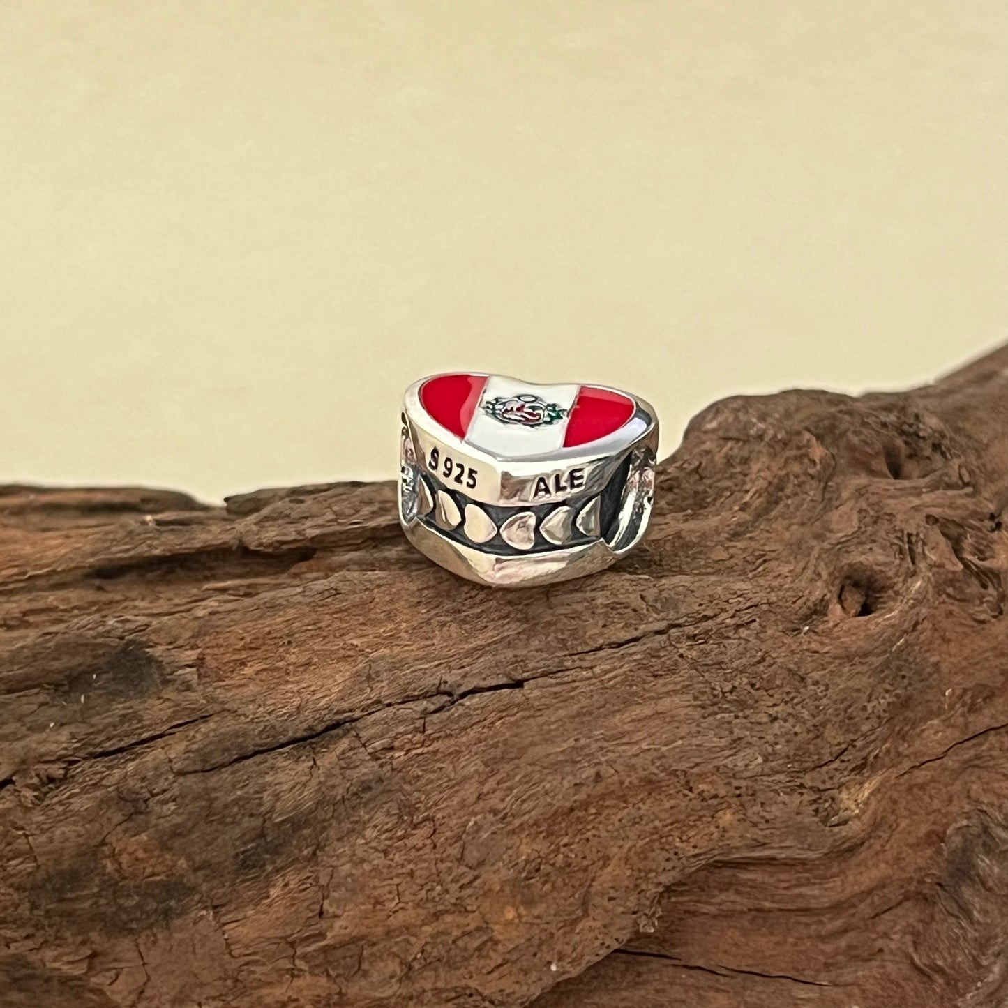 Peru Flag Exclusive Heart Bead Charm for Pandora Bracelet