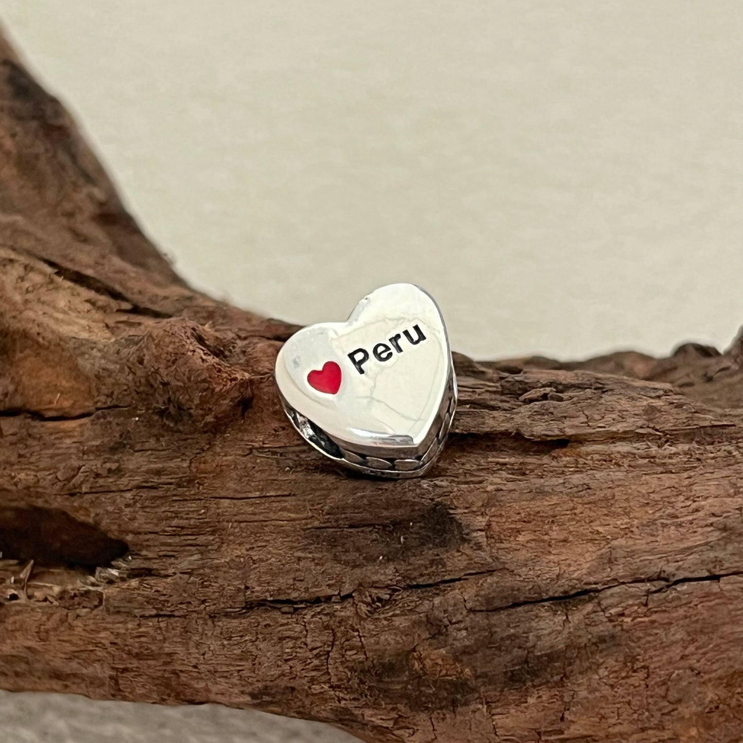 Peru Flag Exclusive Heart Bead Charm for Pandora Bracelet