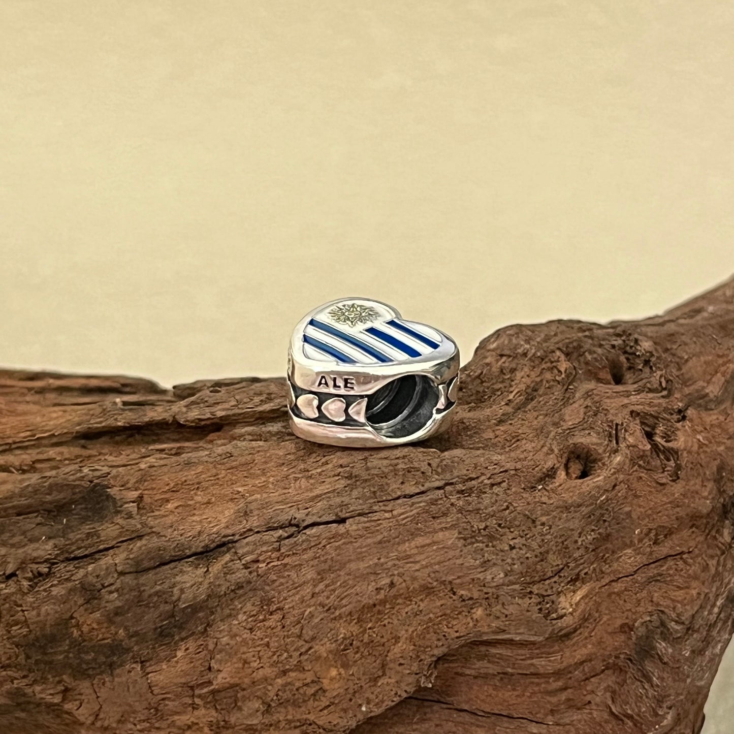 Uruguay Flag Exclusive Heart Bead Charm for Pandora Bracelet