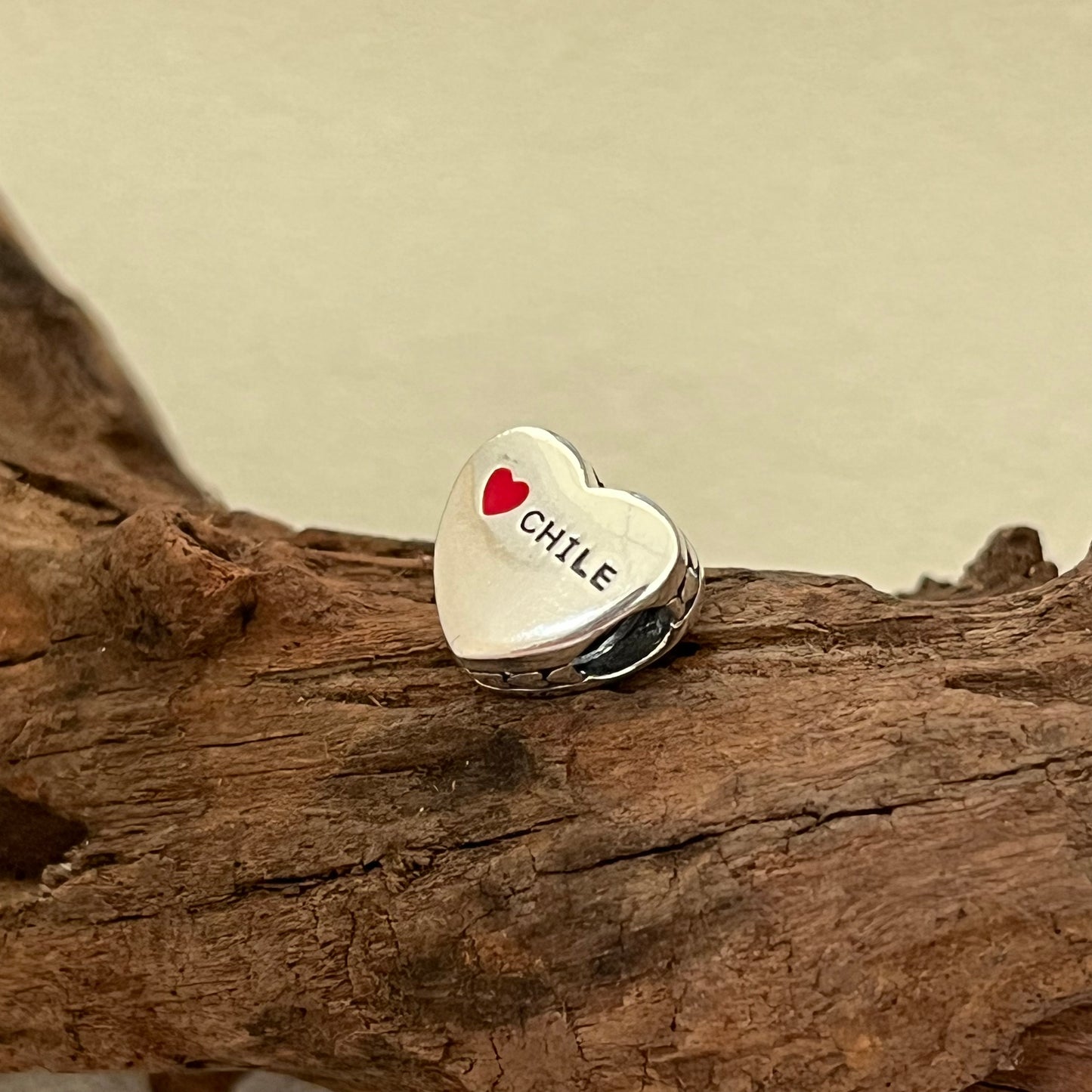 Chile Flag Exclusive Heart Bead Charm for Pandora Bracelet