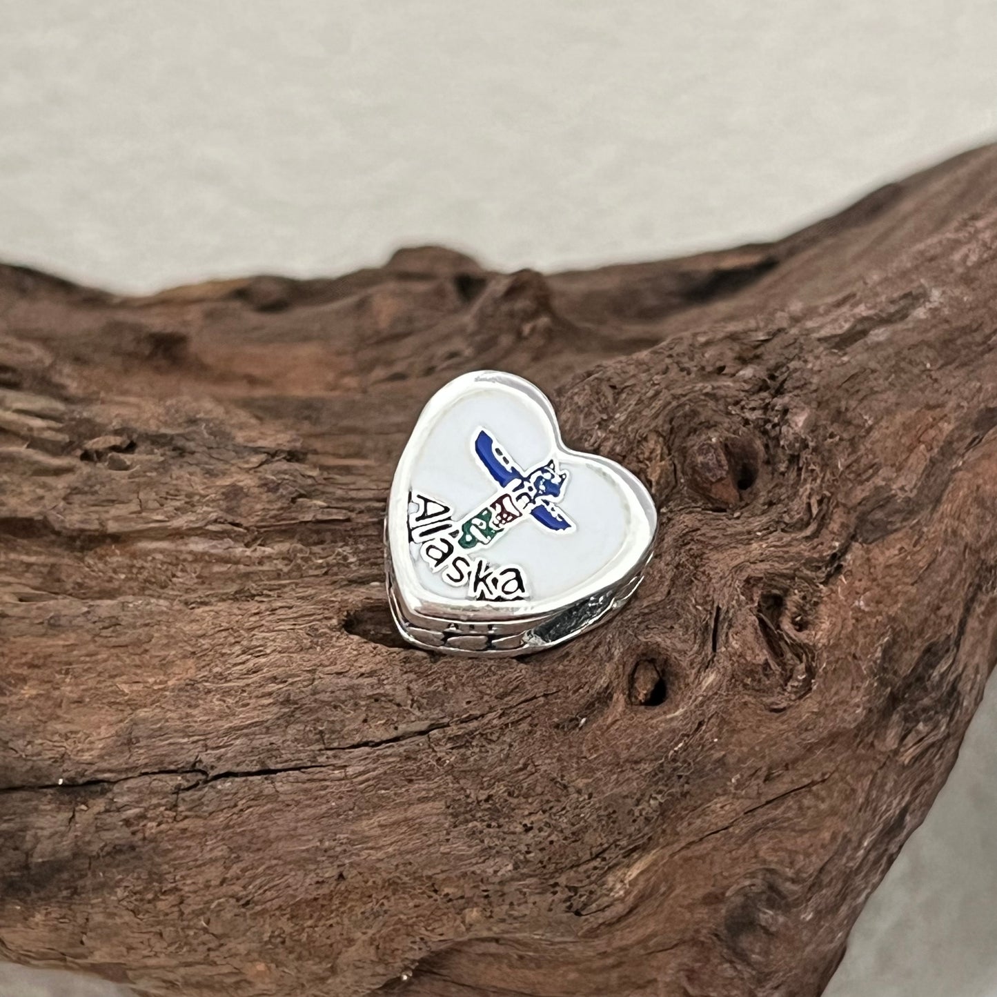 Alaska Indian totem pole Exclusive Heart Bead Charm for Pandora Bracelet