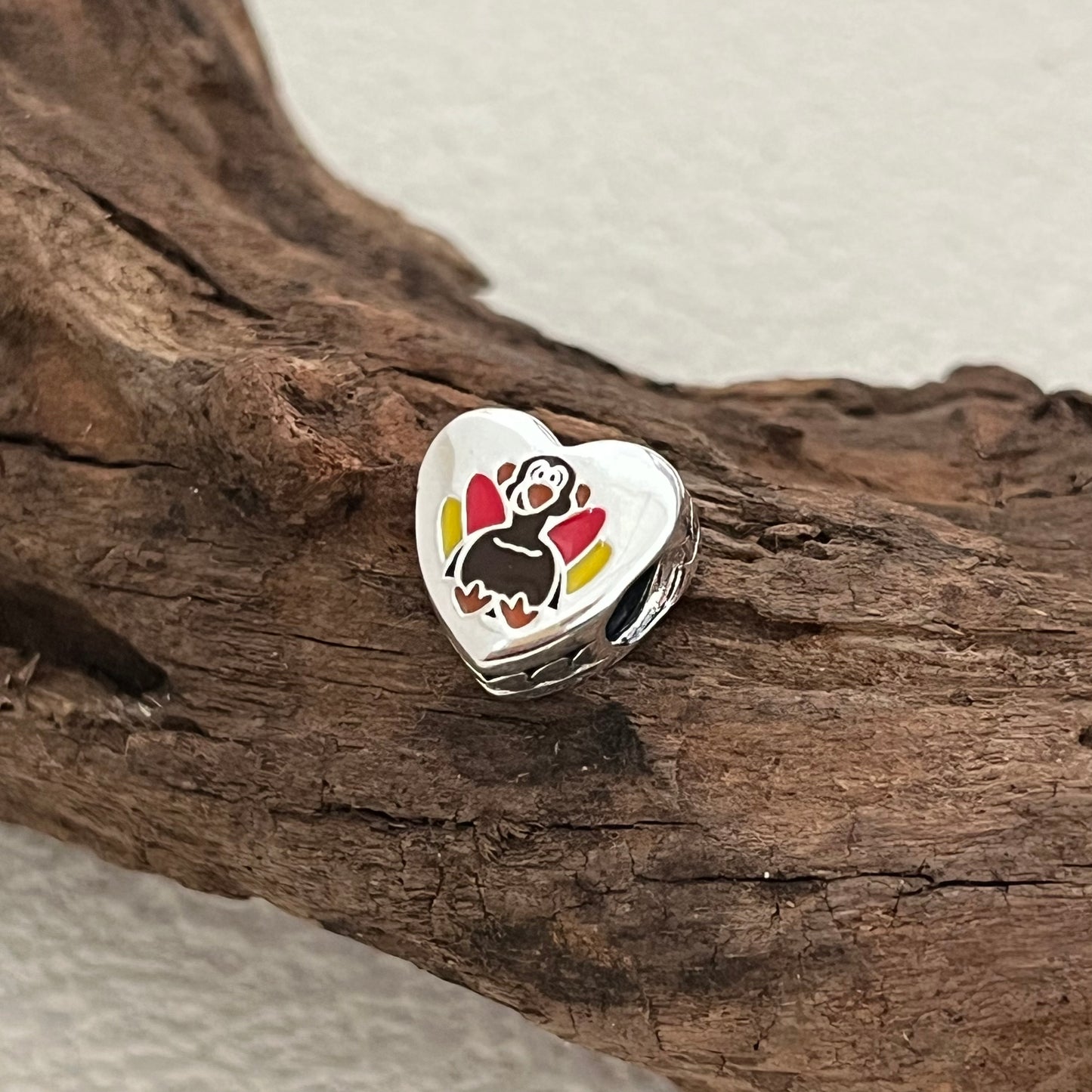 Thankful For You Turkey Exclusive Heart Bead Charm for Pandora Bracelet