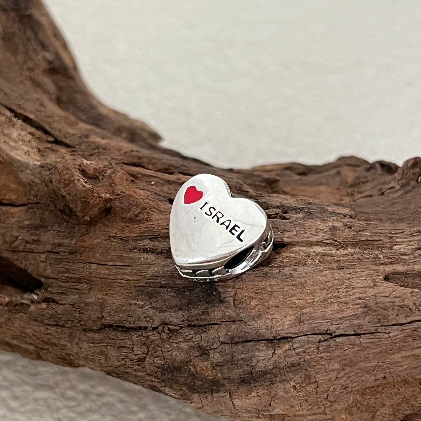 Israel Flag Exclusive Heart Bead Charm for Pandora Bracelet