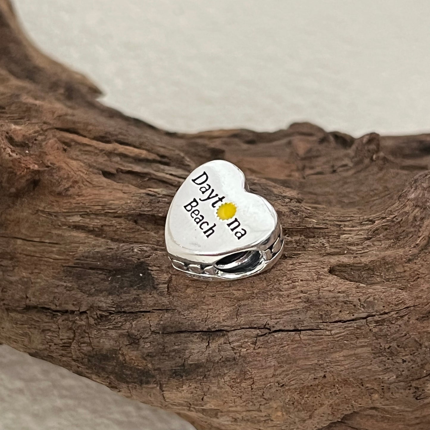 Daytona Beach Florida Flip flop Exclusive Heart Bead Charm for Pandora Bracelet