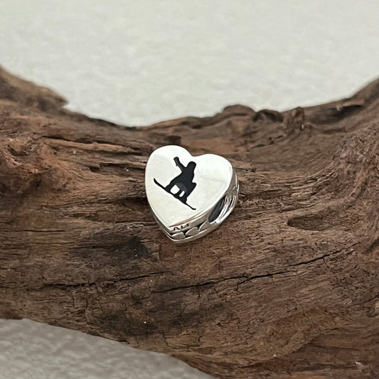 Banff skiing Canada Exclusive Heart Bead Charm for Pandora Bracelet