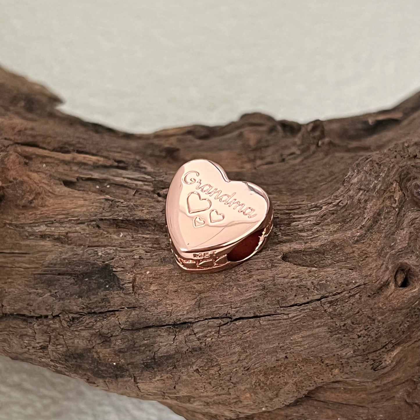 Love Grandma Exclusive Heart Bead Charm for Pandora Bracelet Rose gold-plated