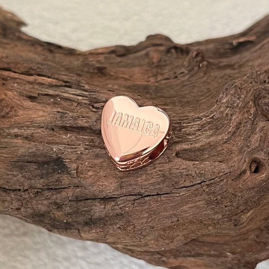 Jamaica Exclusive Heart Bead Charm for Pandora Bracelet Rose gold-plated