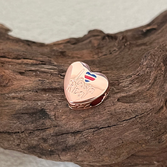 Costa Rica Exclusive Heart Bead Charm for Pandora Bracelet Rose gold-plated