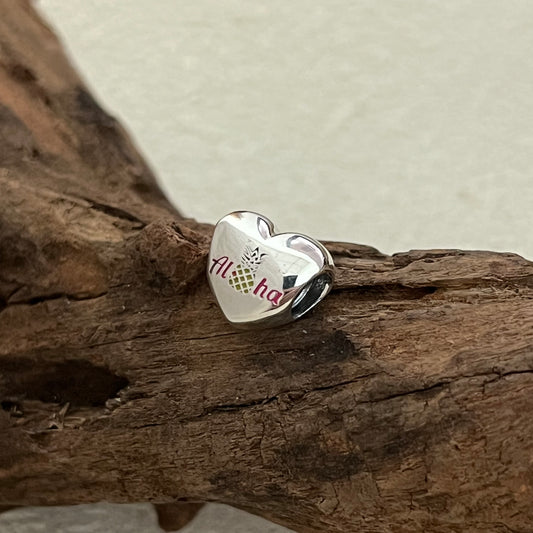 Aloha Maui Pineapple Exclusive Heart Bead Charm for Pandora Bracelet