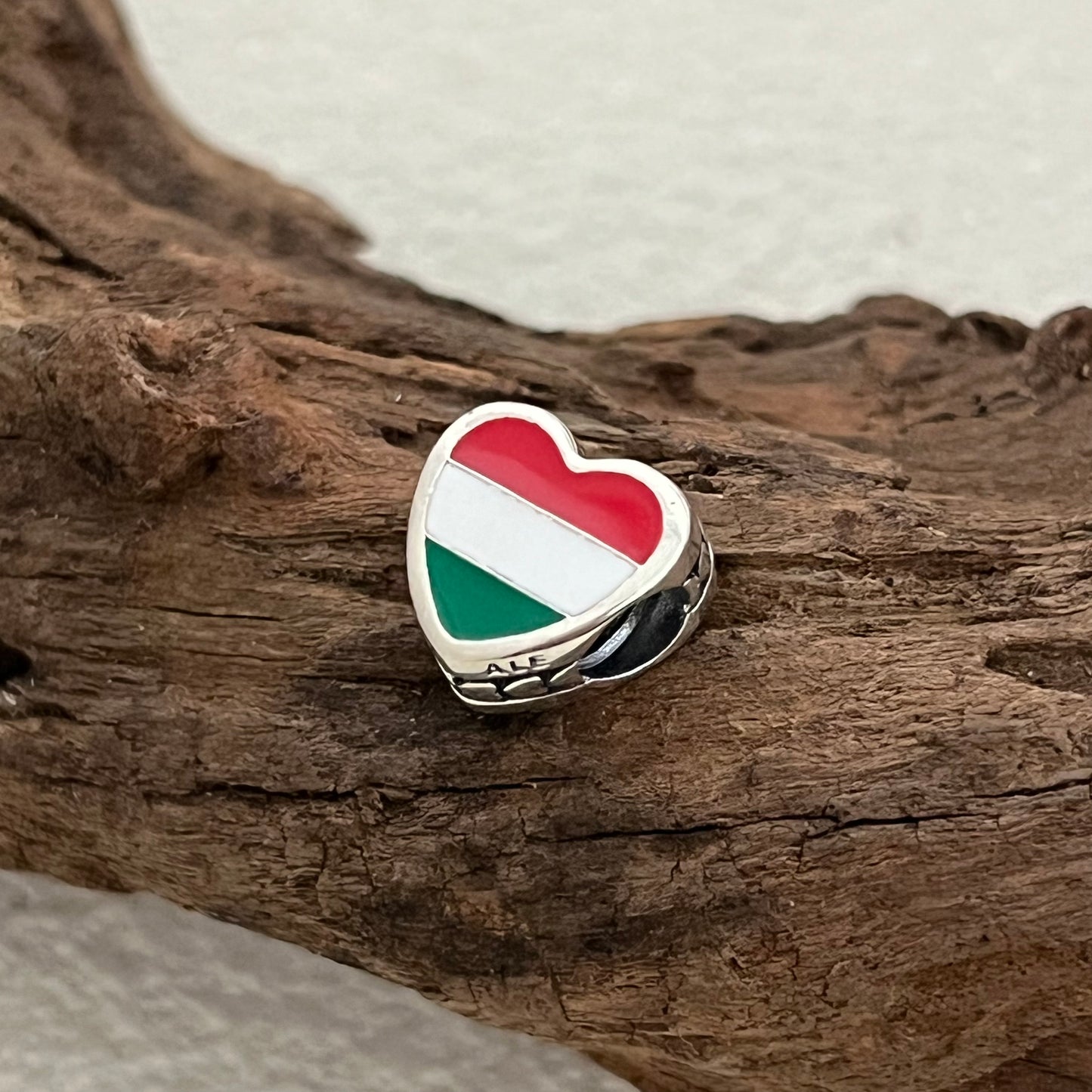 Hungary Flag Exclusive Heart Bead Charm for Pandora Bracelet