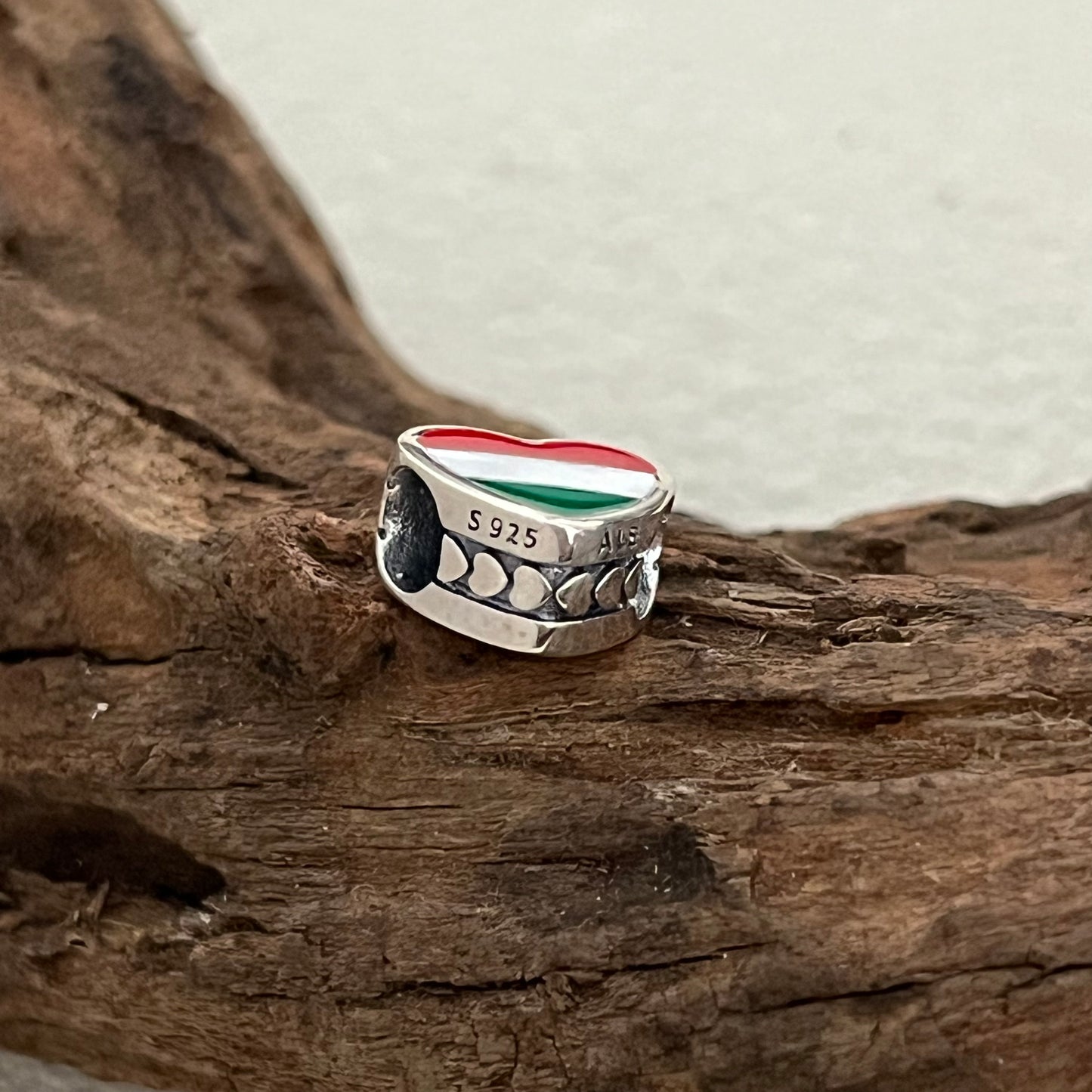 Hungary Flag Exclusive Heart Bead Charm for Pandora Bracelet