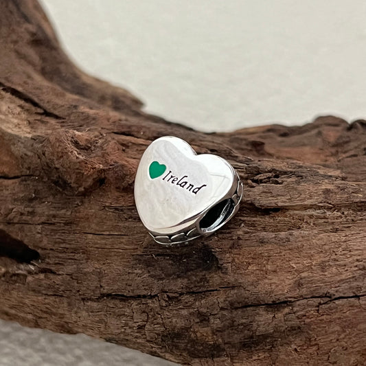 Love Ireland Exclusive Heart Bead Charm for Pandora Bracelet