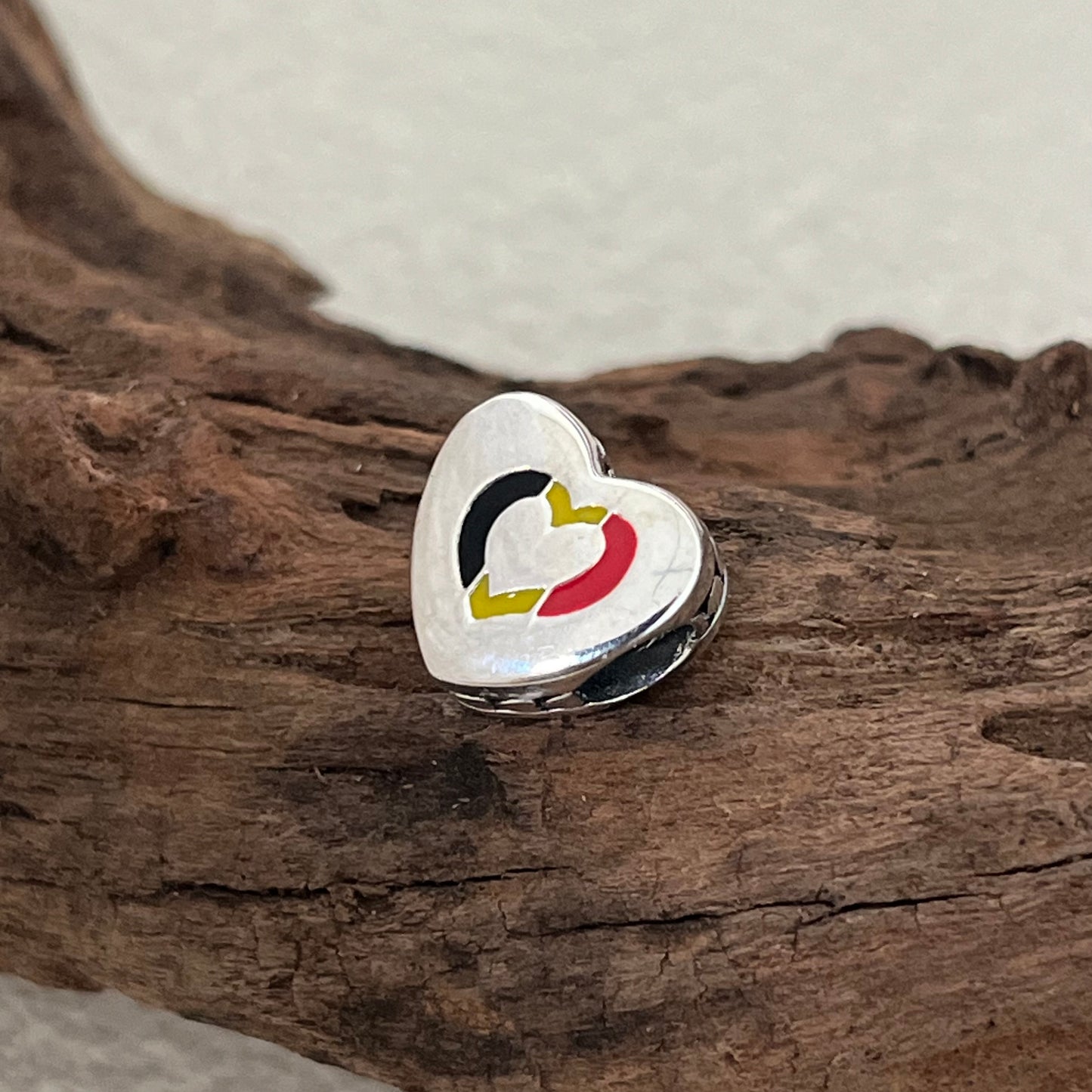 Belgium flag heart Exclusive Heart Bead Charm for Pandora Bracelet