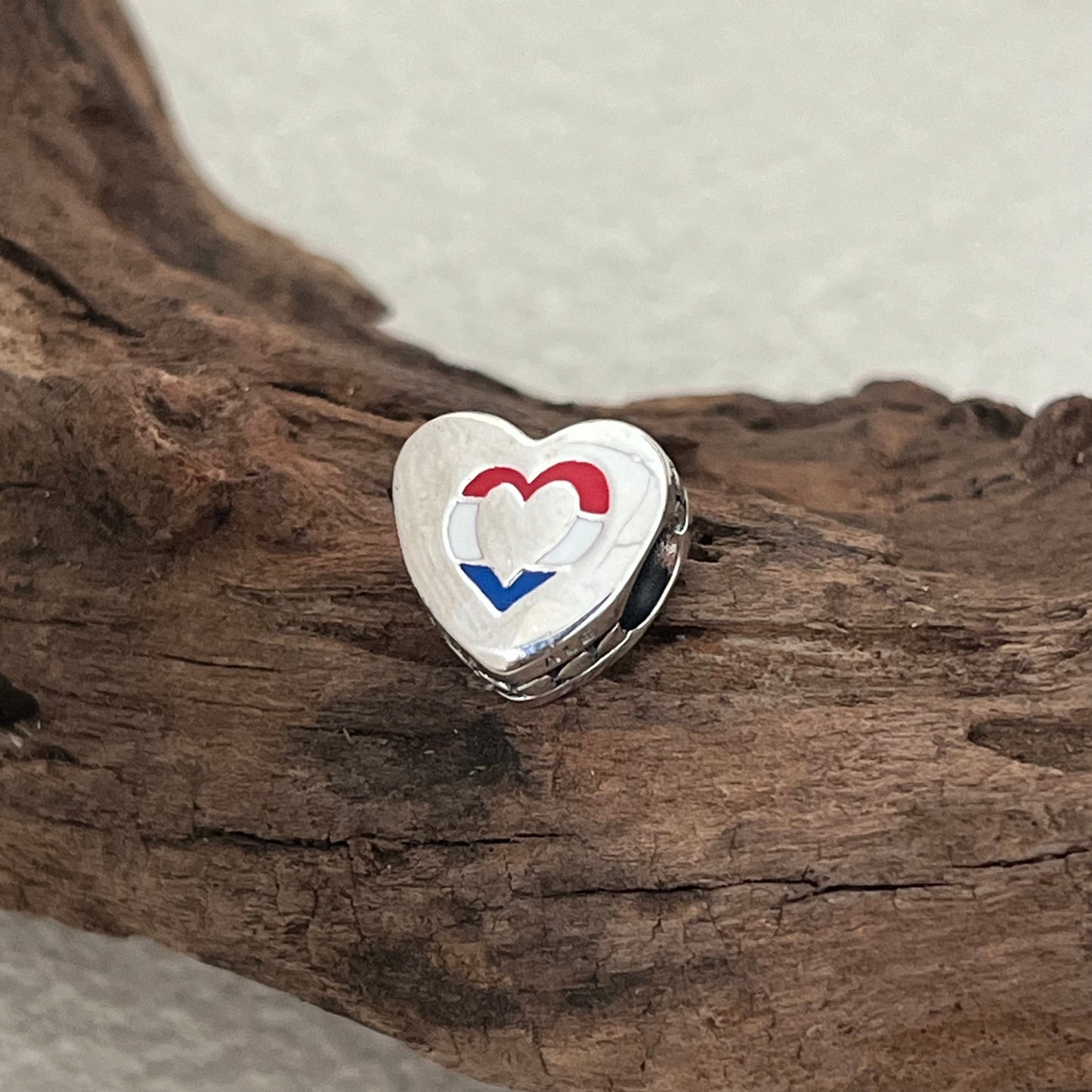 Netherlands flag heart Exclusive Heart Bead Charm for Pandora Bracelet