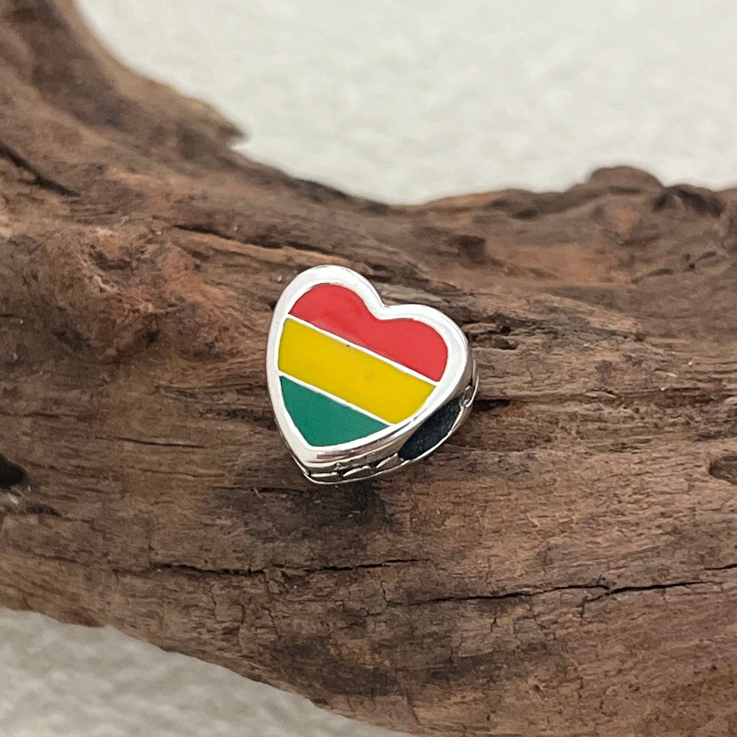 Bolivia Flag Exclusive Heart Bead Charm for Pandora Bracelet