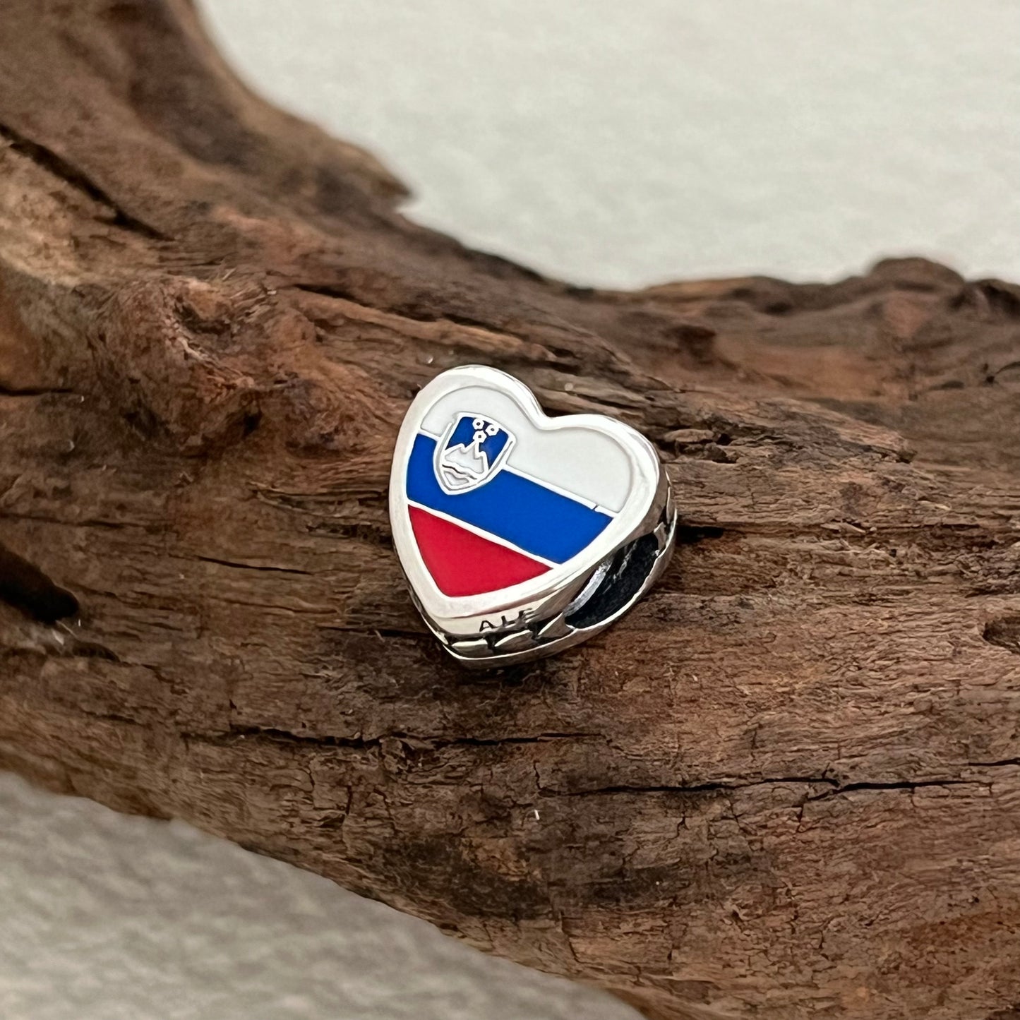 Slovenia Flag Exclusive Heart Bead Charm for Pandora Bracelet