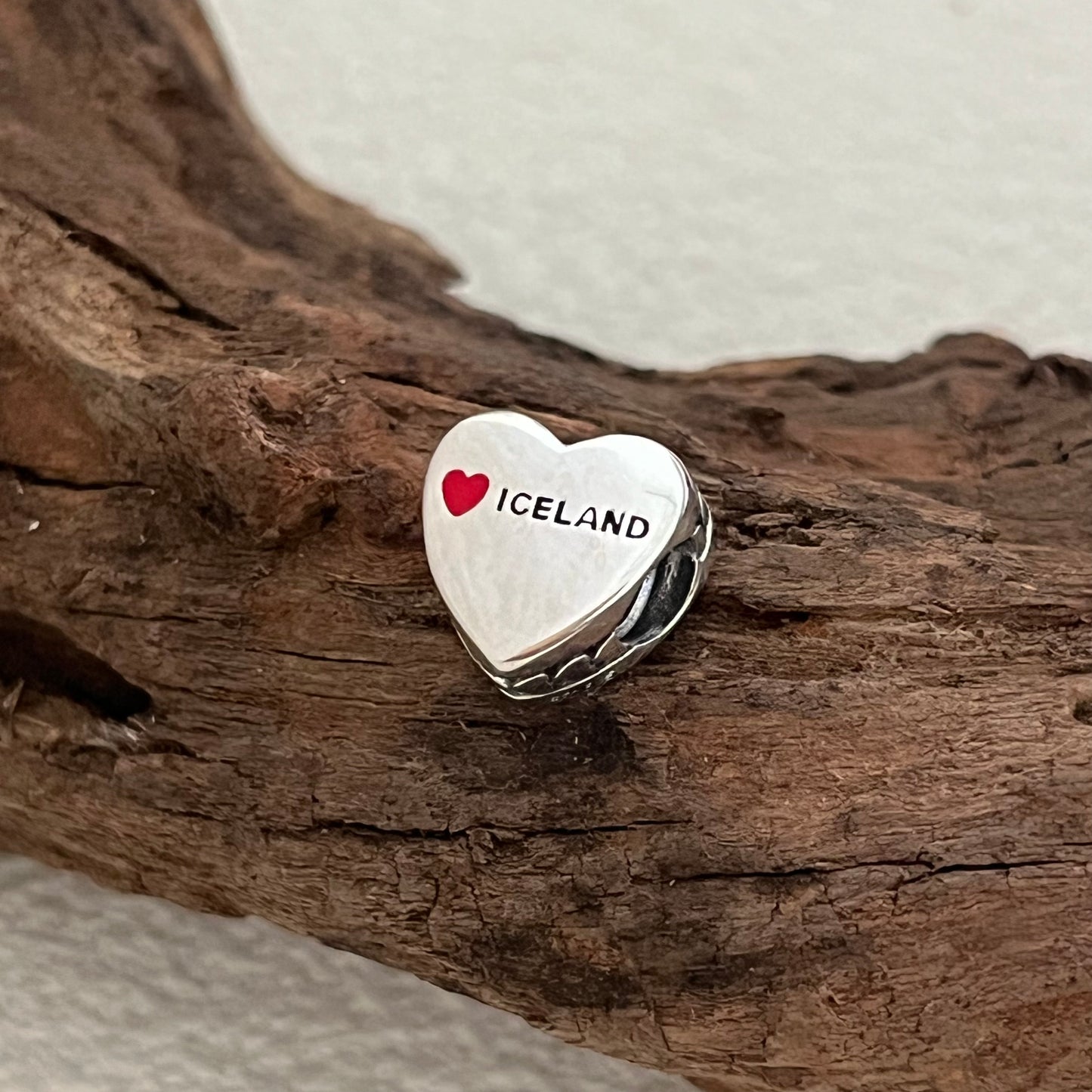 Iceland Flag Exclusive Heart Bead Charm for Pandora Bracelet