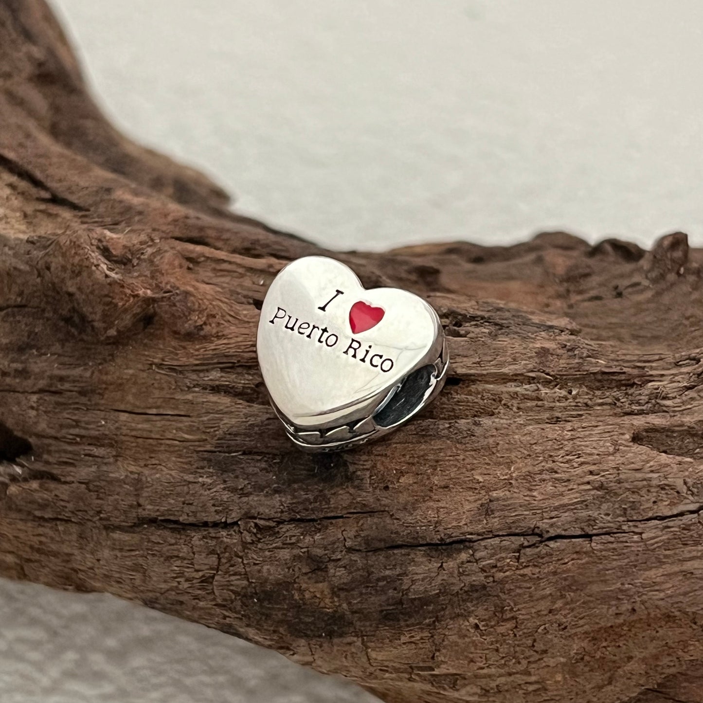 Puerto Rico Flag Exclusive Heart Bead Charm for Pandora Bracelet