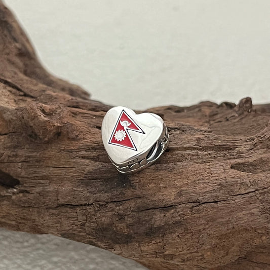 Nepal Flag Exclusive Heart Bead Charm for Pandora Bracelet