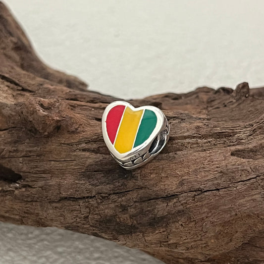 Guinea Flag Exclusive Heart Bead Charm for Pandora Bracelet