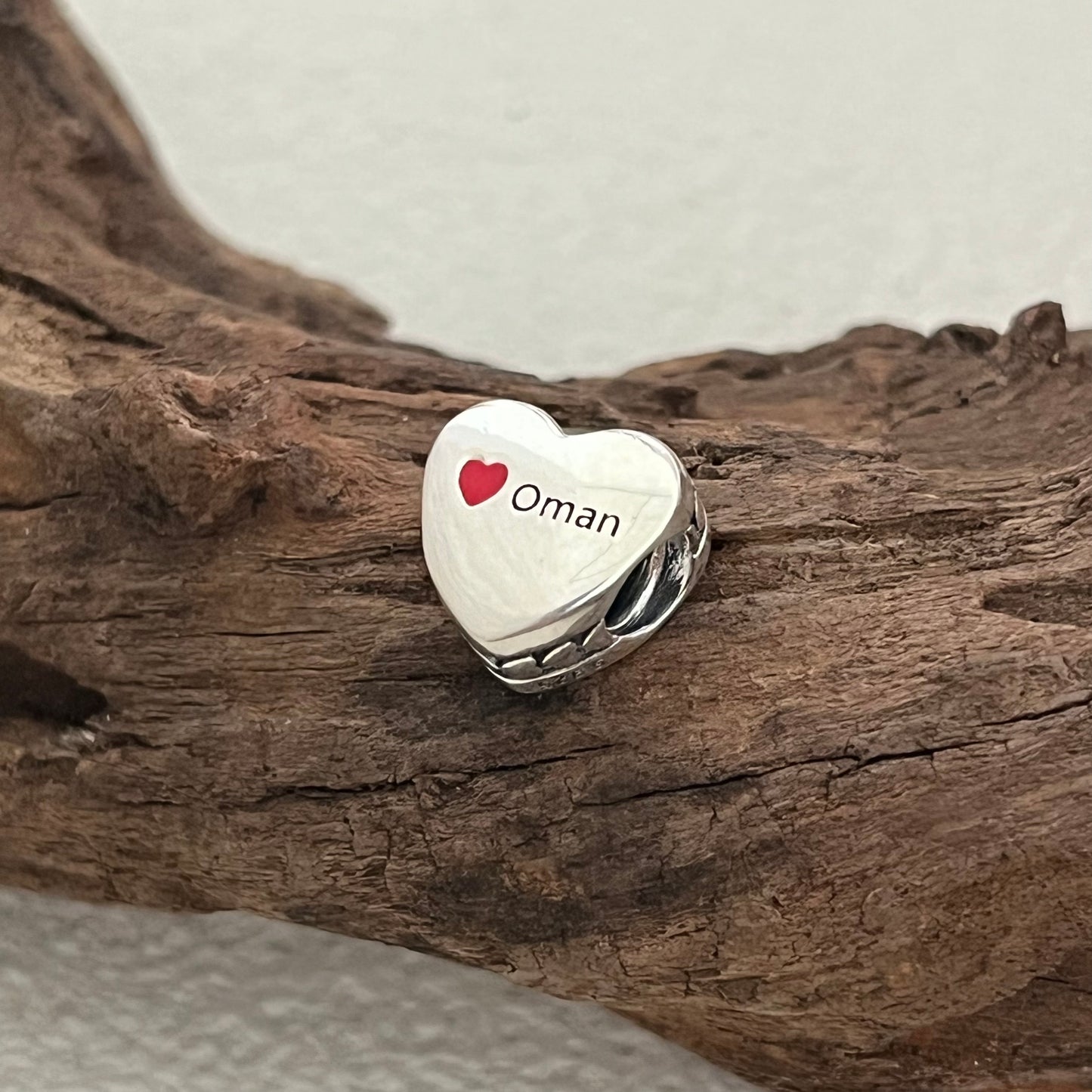 Oman Flag Exclusive Heart Bead Charm for Pandora Bracelet