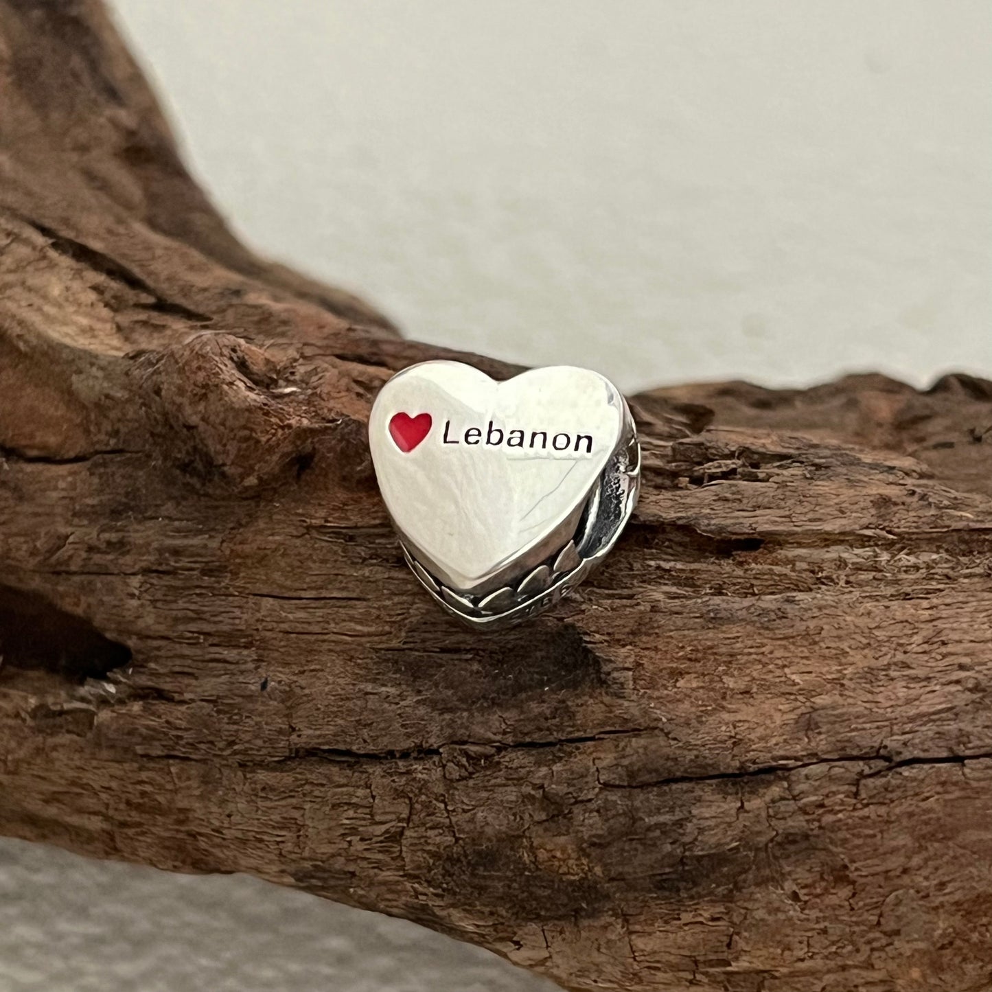 Lebanon Flag Exclusive Heart Bead Charm for Pandora Bracelet
