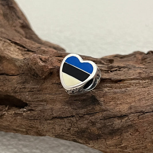 Estonia Flag Exclusive Heart Bead Charm for Pandora Bracelet