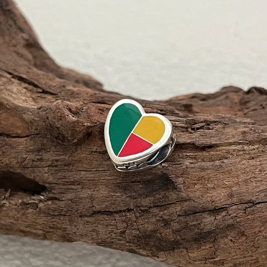 Benin Flag Exclusive Heart Bead Charm for Pandora Bracelet