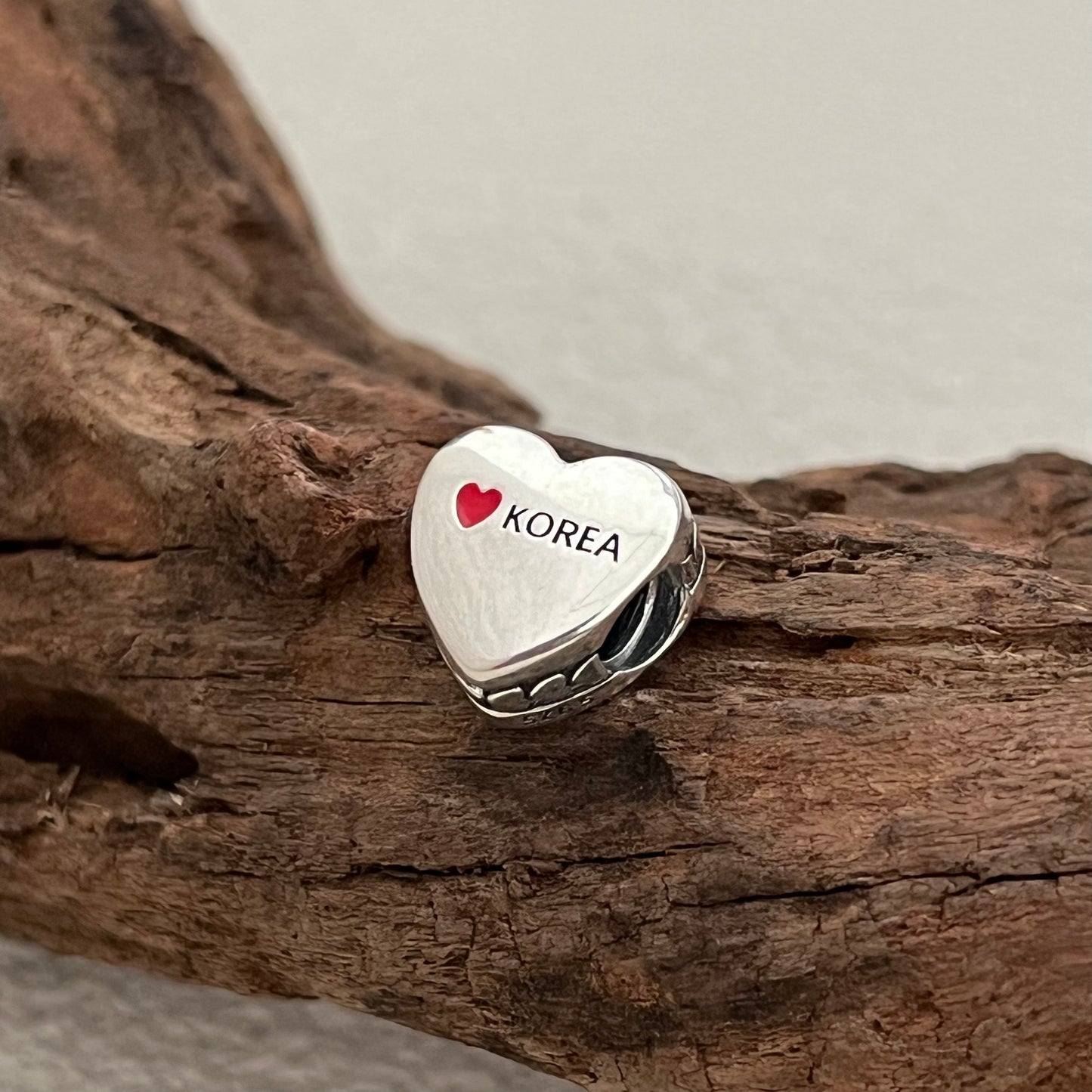 KOREA Flag Exclusive Heart Bead Charm for Pandora Bracelet