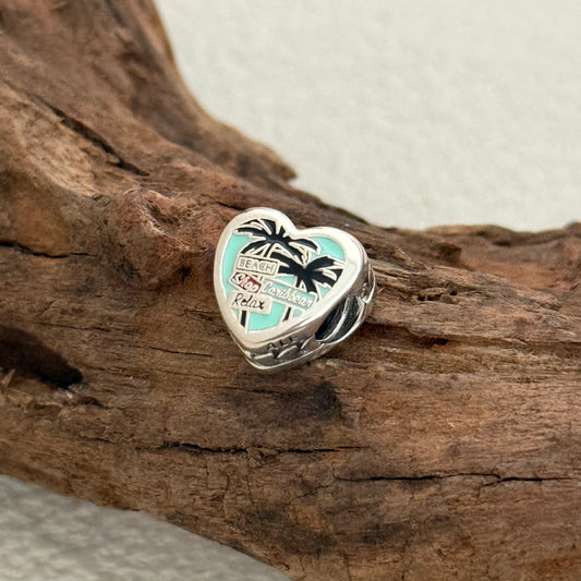 Beach Exclusive Heart Bead Charm for Pandora Bracelet
