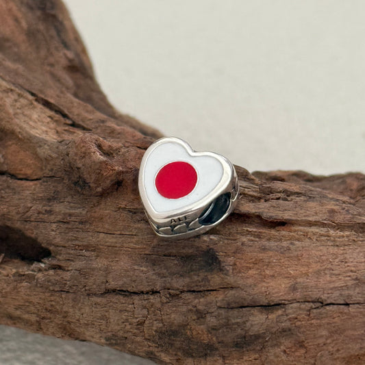 Japan Flag Exclusive Heart Bead Charm for Pandora Bracelet