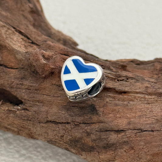SCOTLAND Flag Exclusive Heart Bead Charm for Pandora Bracelet