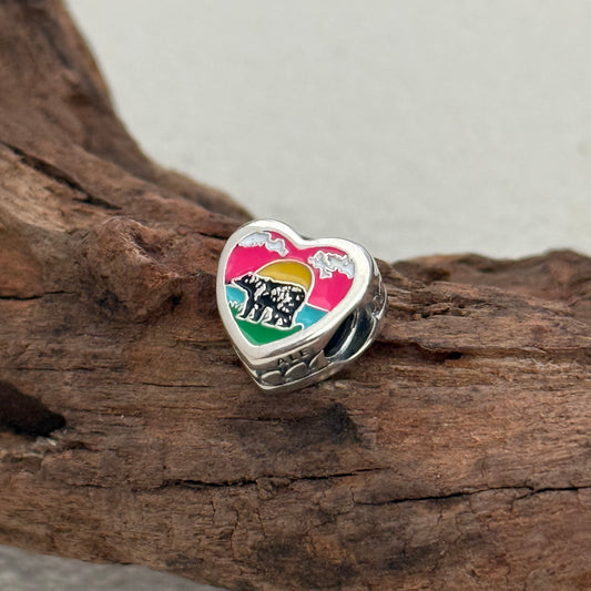 New Bern Bear Exclusive Heart Bead Charm for Pandora Bracelet