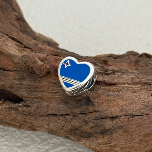 Aruba Flag Exclusive Heart Bead Charm for Pandora Bracelet