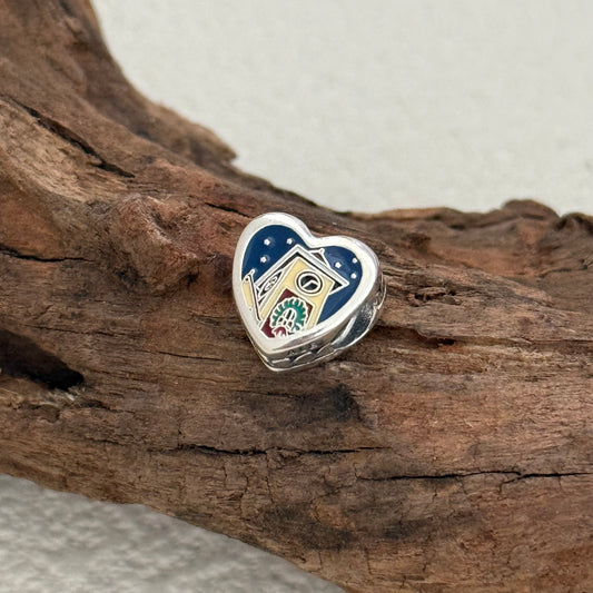 Merry Christmas New Bern Exclusive Heart Bead Charm for Pandora Bracelet