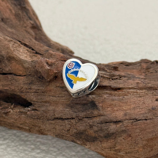 Azores Island Flag Exclusive Heart Bead Charm for Pandora Bracelet