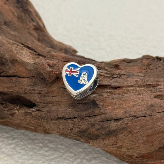 Cayman Islands Flag Exclusive Heart Bead Charm for Pandora Bracelet