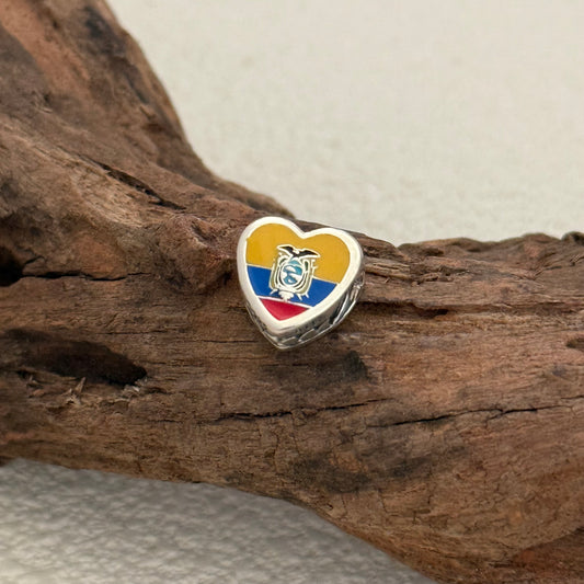 Ecuador Flag Exclusive Heart Bead Charm for Pandora Bracelet
