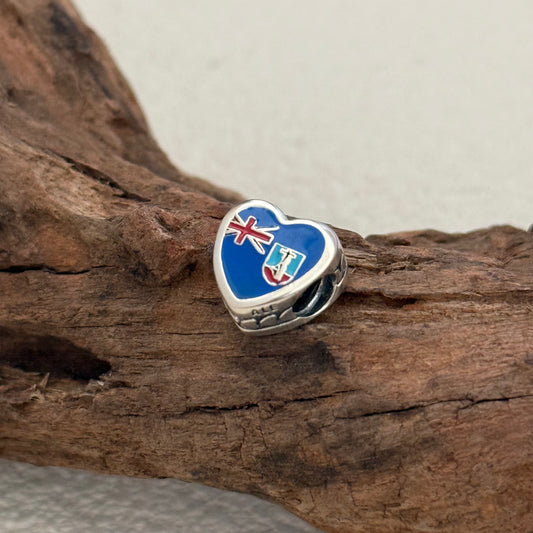 Montserrat Flag Exclusive Heart Bead Charm for Pandora Bracelet