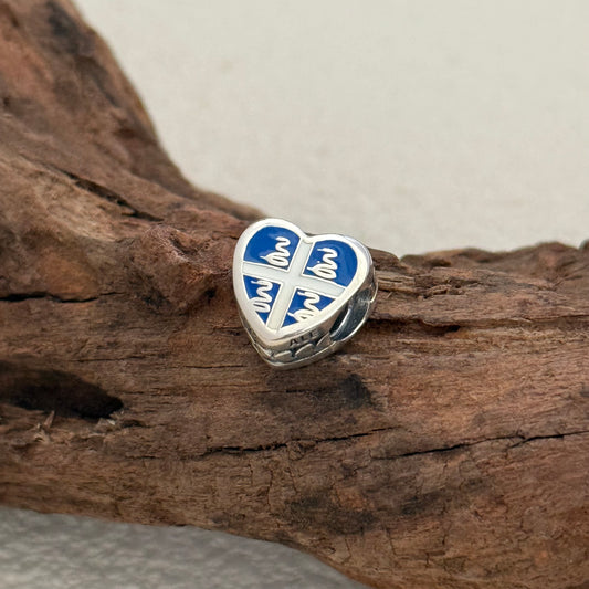 Martinique Snake flag Exclusive Heart Bead Charm for Pandora Bracelet