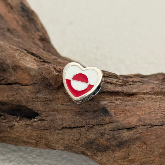 Greenland flag Exclusive Heart Bead Charm for Pandora Bracelet