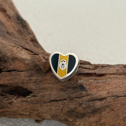 Pittsburgh Flag Exclusive Heart Bead Charm for Pandora Bracelet