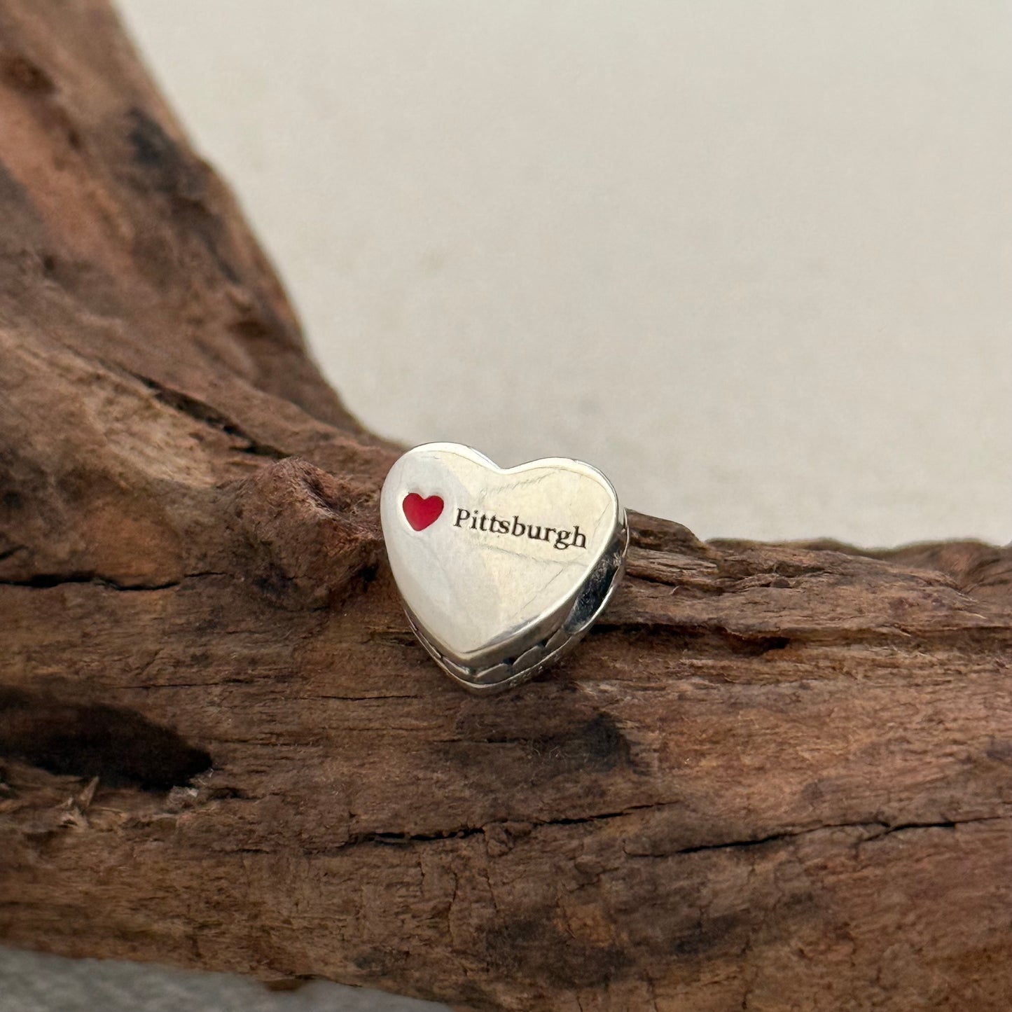 Pittsburgh Flag Exclusive Heart Bead Charm for Pandora Bracelet