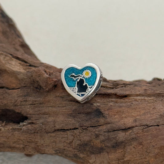 Michigan HOME Exclusive Heart Bead Charm for Pandora Bracelet